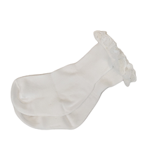 Indlæs billede til gallerivisning Hvid baby sokker til kjoler
