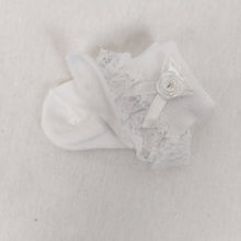 Indlæs billede til gallerivisning Trendy Hvide baby sokker til kjole
