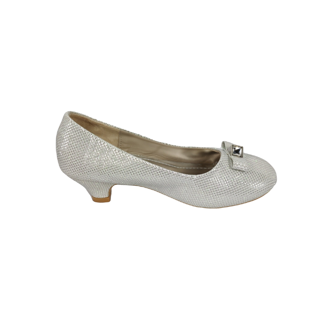Hvide fine sko | Festsko til piger med glitter | 3C (C19005B)