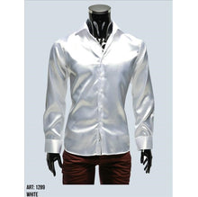 Indlæs billede til gallerivisning Hvid satin skjorte / slim fit