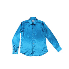 Indlæs billede til gallerivisning Turkis satin skjorte / slim fit