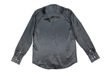 Indlæs billede til gallerivisning Sort satin skjorte / slim fit