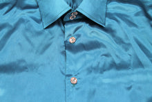 Indlæs billede til gallerivisning Turkis satin skjorte / slim fit