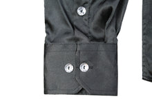 Indlæs billede til gallerivisning Sort satin skjorte / slim fit