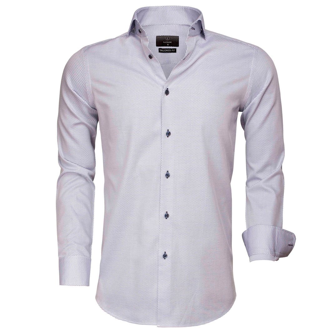Premium Cotton Skjorte - Royal Blue White