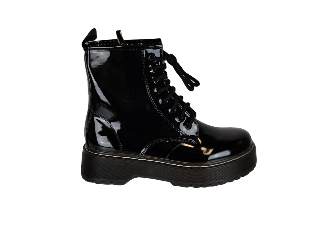 Jumex (HL01) Black Blank Lace-up boots
