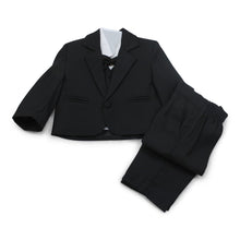 Indlæs billede til gallerivisning Sort Baby Jakkesæt - blazer, bukser, vest, skjorte og butterfly