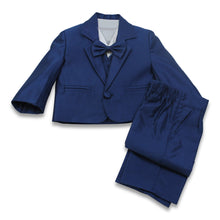 Indlæs billede til gallerivisning Kongeblå Baby Jakkesæt - blazer, bukser, vest, skjorte, butterfly