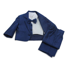 Indlæs billede til gallerivisning Kongeblå Baby Jakkesæt - blazer, bukser, vest, skjorte, butterfly