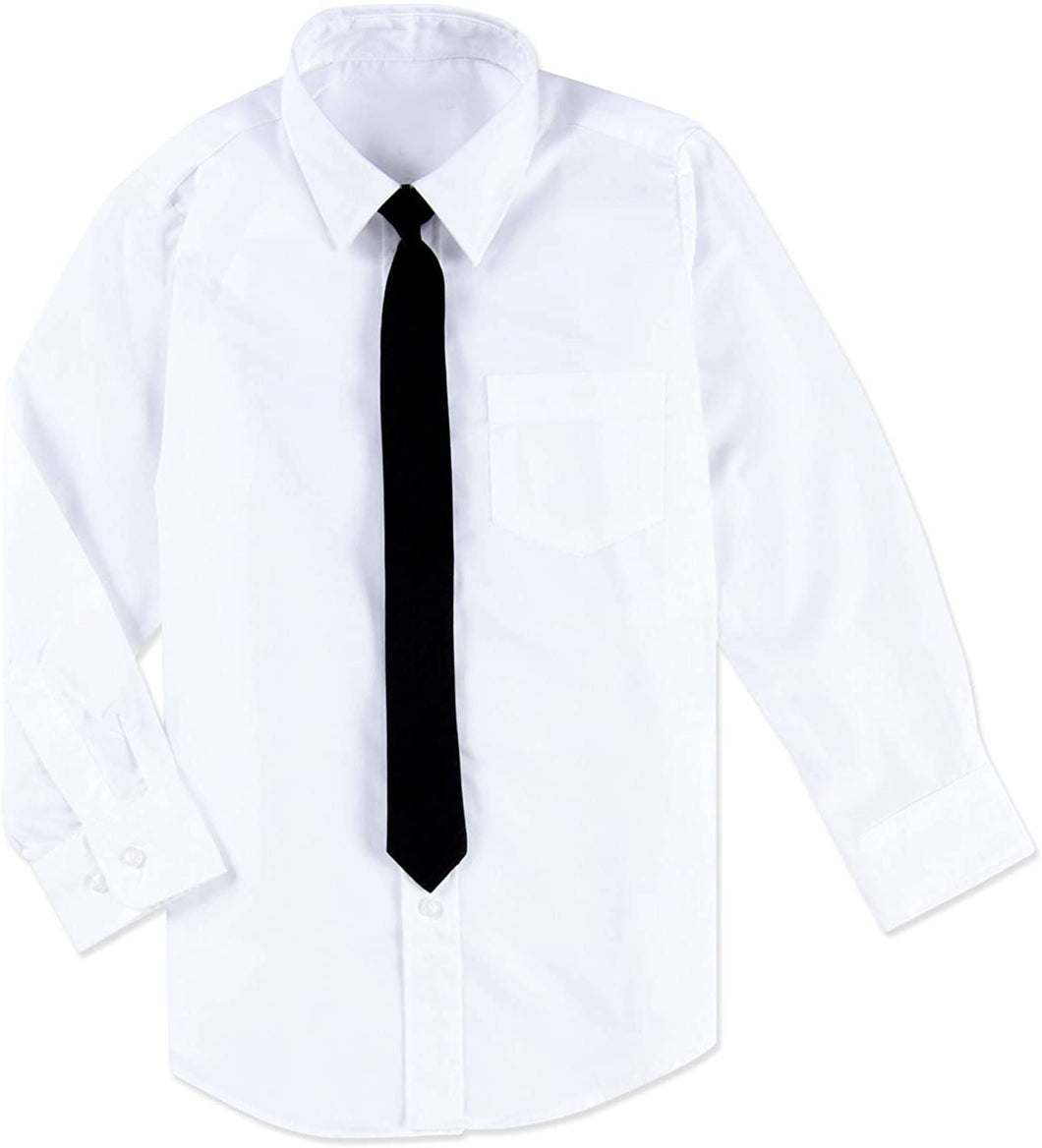 Hvid skjorte med sort slips til drenge/børn