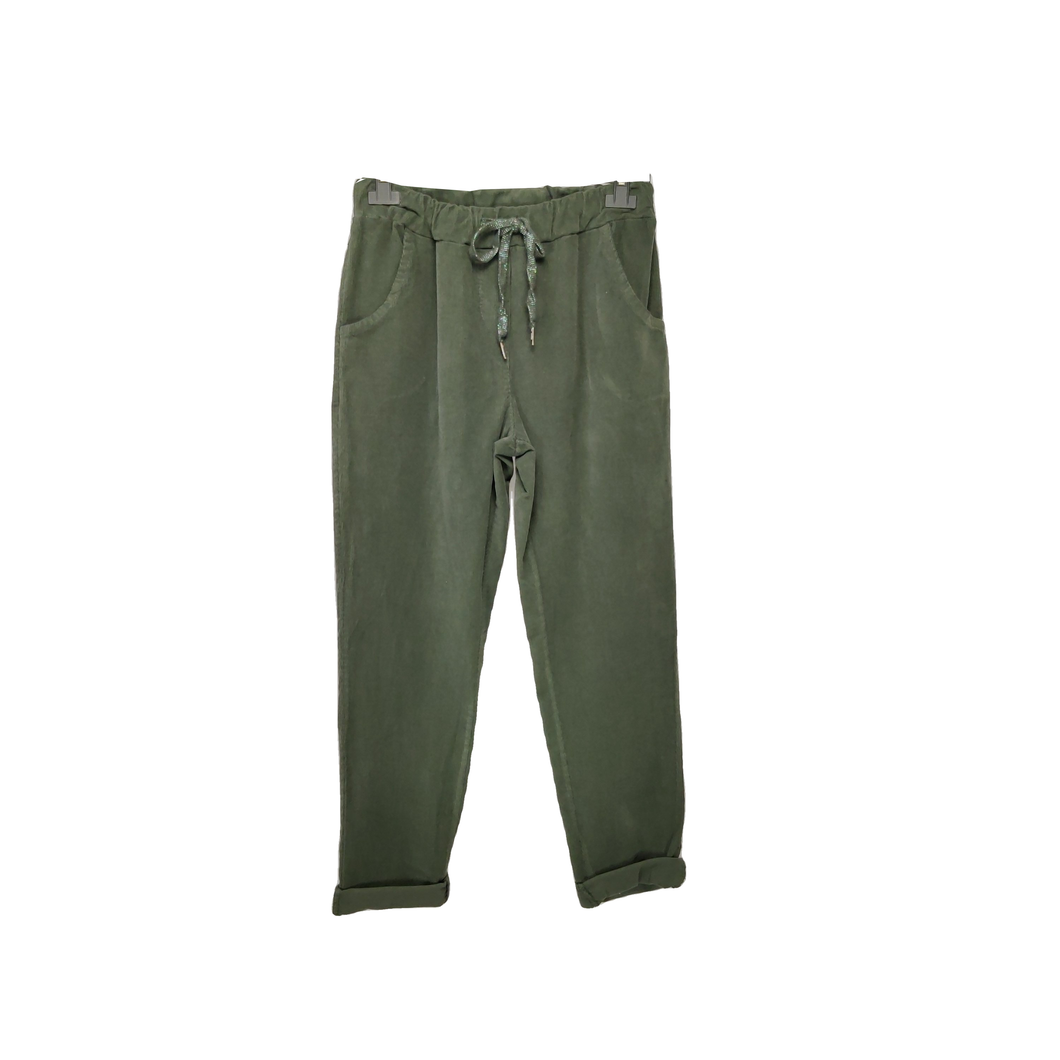 New Collection 1180 Grøn dame bukser med elastik