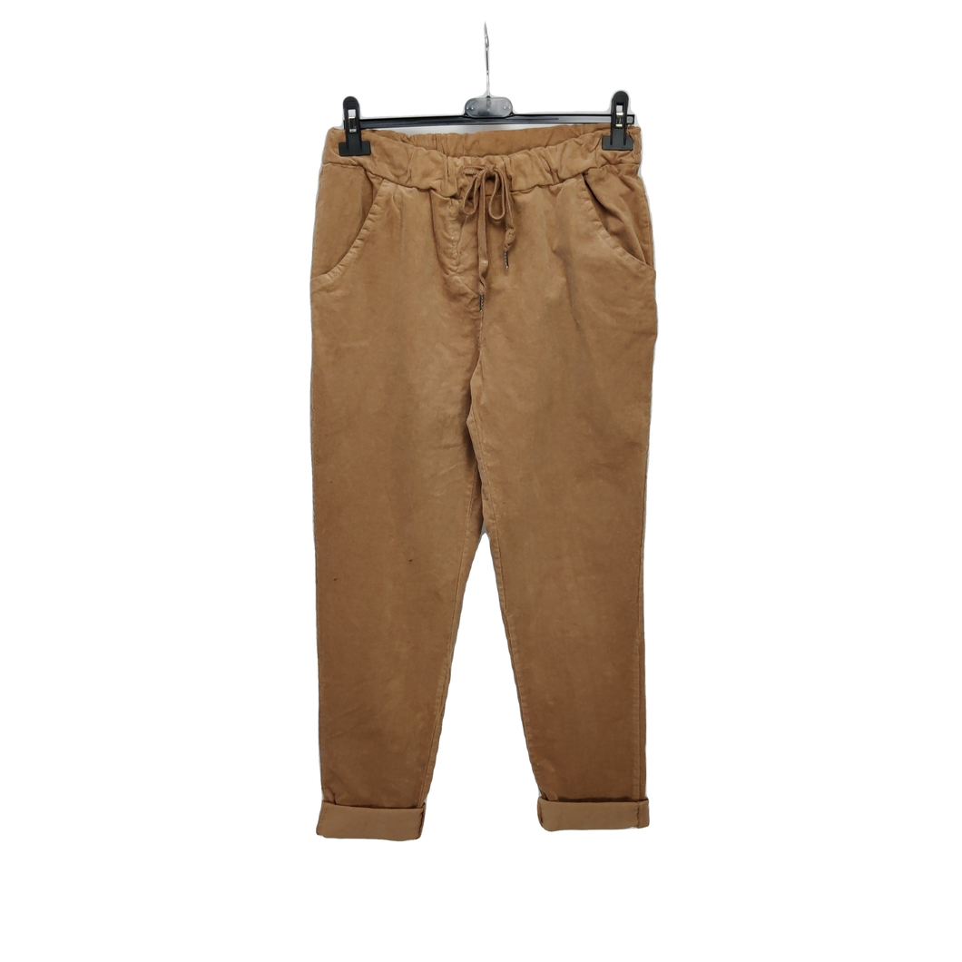New Collection 1180 Brun dame bukser med elastik |