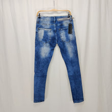 Indlæs billede til gallerivisning Blå med zipper Jeans, Cowboybukser med huller
