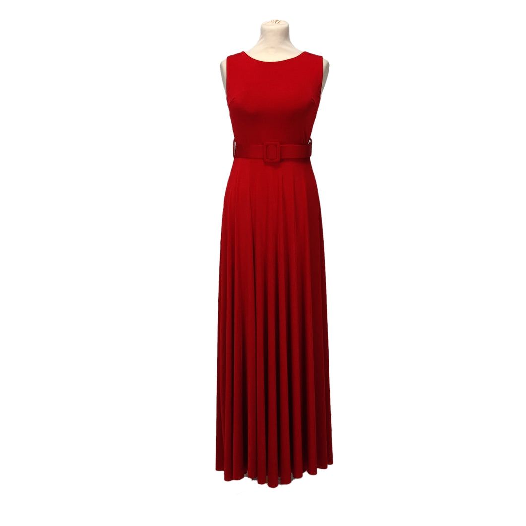 Dressna ion 2661 Rød Armløs kjole med bælte