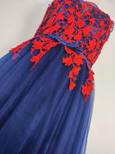Indlæs billede til gallerivisning Zaren 1302 Blå rød lang kjole

