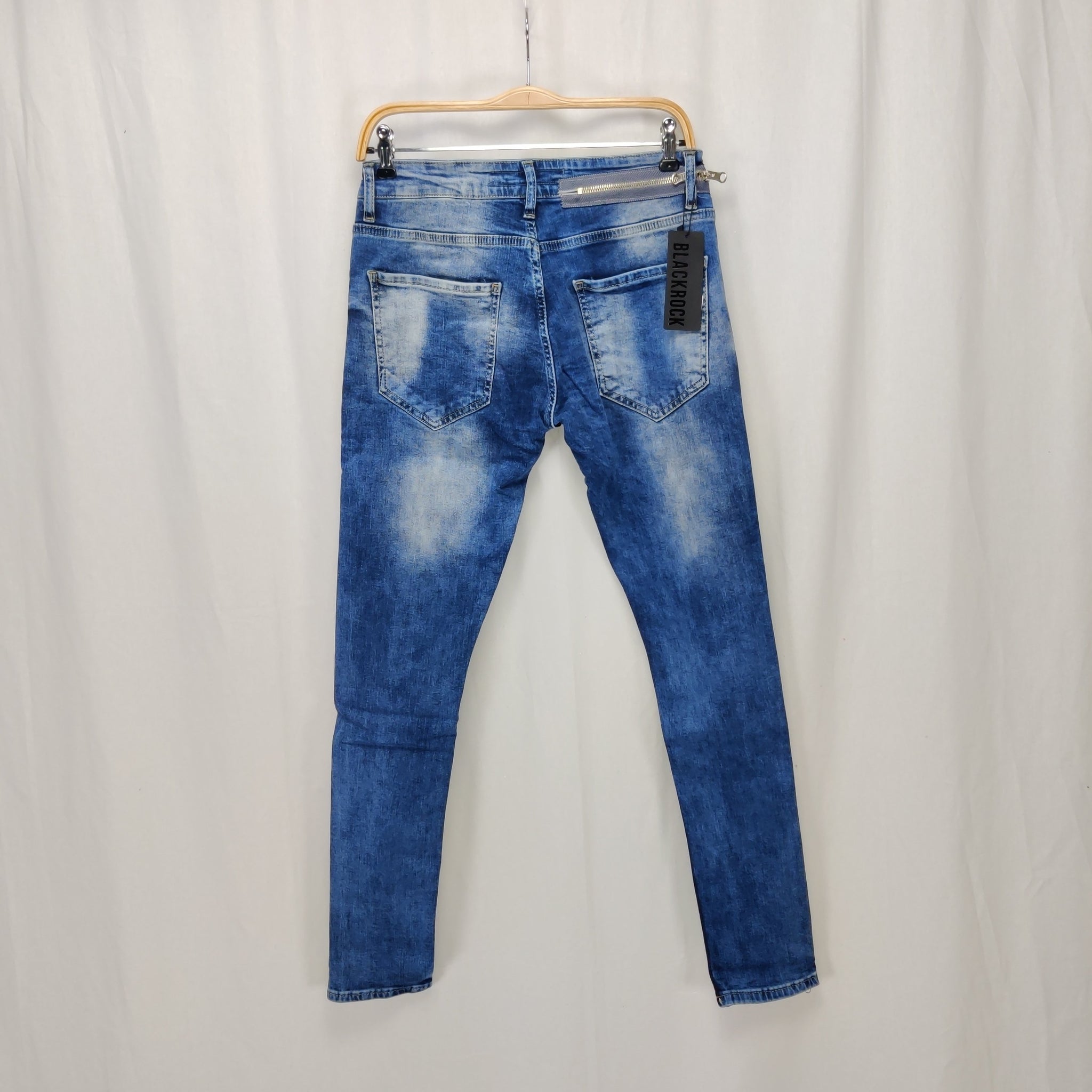 åbenbaring Tredive Compulsion Blå med zipper Jeans, Cowboybukser med huller – 1000 Ting