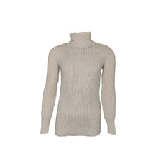 Indlæs billede til gallerivisning Beige Herre Bluse med Turtleneck, Trøje. Strikketøj
